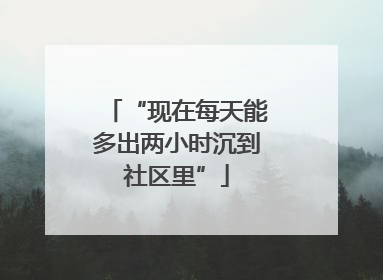 “现在每天能多出两小时沉到社区里”