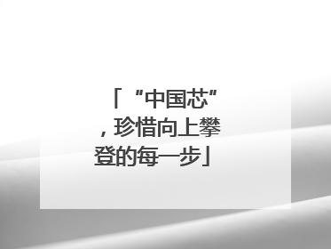 “中国芯”，珍惜向上攀登的每一步