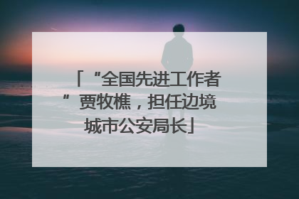 “全国先进工作者”贾牧樵，担任边境城市公安局长