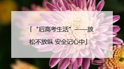 “后高考生活”——放松不放纵 安全记心中