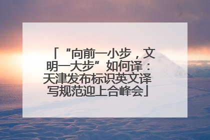 “向前一小步，文明一大步”如何译：天津发布标识英文译写规范迎上合峰会