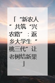 “新农人”共筑“兴农路”：返乡大学生“桃三代”让老树结新果