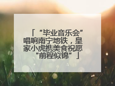 “毕业音乐会”唱响南宁地铁，皇家小虎携美食祝愿“前程似锦”