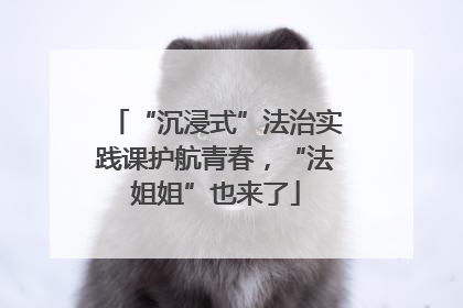 “沉浸式”法治实践课护航青春，“法姐姐”也来了