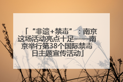 “非遗+禁毒”：南京这场活动亮点十足——南京举行第38个国际禁毒日主题宣传活动