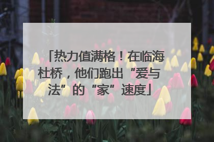 热力值满格！在临海杜桥，他们跑出“爱与法”的“家”速度