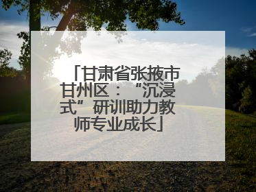 甘肃省张掖市甘州区：“沉浸式”研训助力教师专业成长