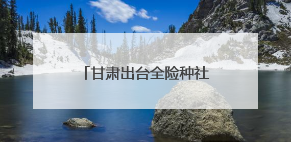 甘肃出台全险种社会保险经办规程