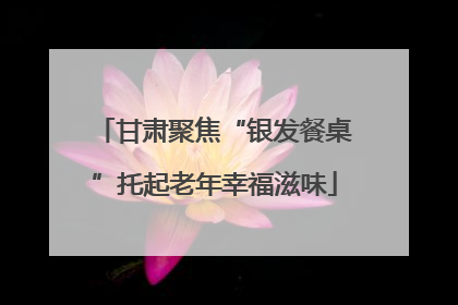 甘肃聚焦“银发餐桌”托起老年幸福滋味