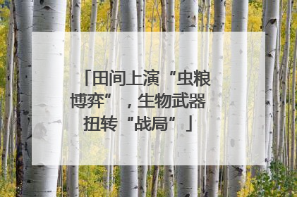 田间上演“虫粮博弈”，生物武器扭转“战局”