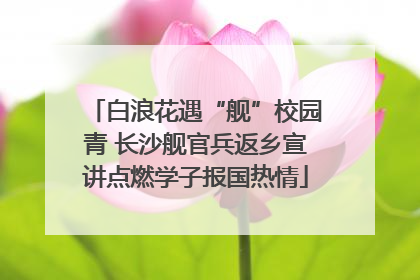 白浪花遇“舰”校园青 长沙舰官兵返乡宣讲点燃学子报国热情