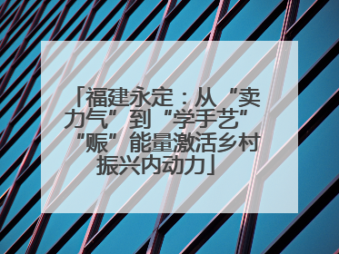 福建永定：从“卖力气”到“学手艺”“赈”能量激活乡村振兴内动力