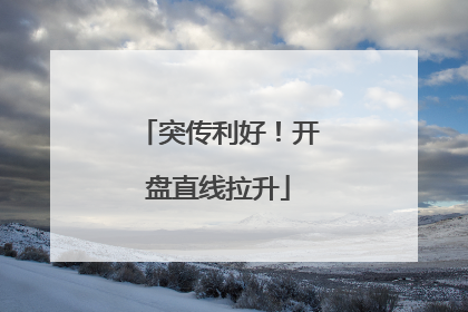 突传利好！开盘直线拉升