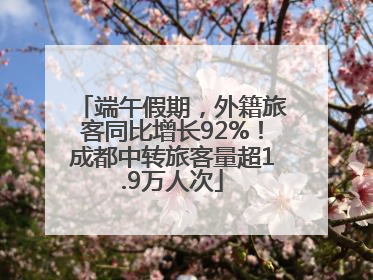 端午假期，外籍旅客同比增长92%！成都中转旅客量超1.9万人次
