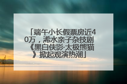 端午小长假票房近40万，浠水亲子杂技剧《黑白侠影·太极熊猫》掀起观演热潮
