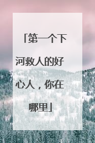 第一个下河救人的好心人，你在哪里