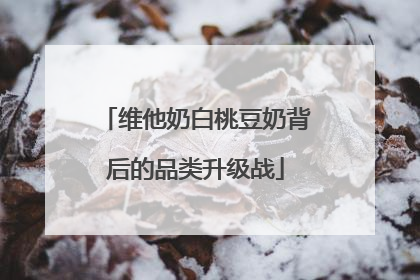 维他奶白桃豆奶背后的品类升级战