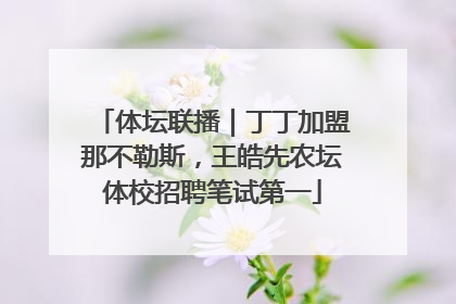 体坛联播｜丁丁加盟那不勒斯，王皓先农坛体校招聘笔试第一