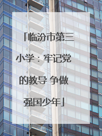 临汾市第三小学：牢记党的教导 争做强国少年