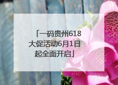 一码贵州618大促活动6月1日起全面开启