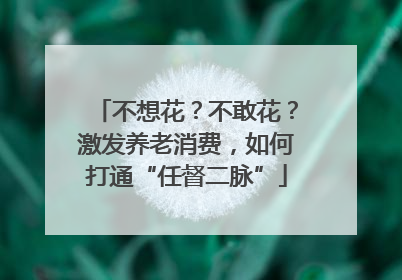 不想花？不敢花？激发养老消费，如何打通“任督二脉”