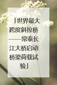 世界最大跨度斜拉桥——常泰长江大桥启动桥梁荷载试验