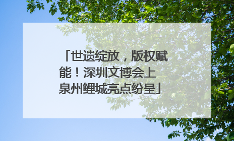 世遗绽放，版权赋能！深圳文博会上 泉州鲤城亮点纷呈
