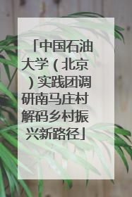 中国石油大学（北京）实践团调研南马庄村解码乡村振兴新路径