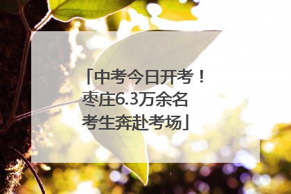 中考今日开考！枣庄6.3万余名考生奔赴考场