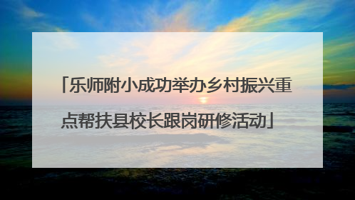 乐师附小成功举办乡村振兴重点帮扶县校长跟岗研修活动
