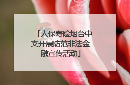人保寿险烟台中支开展防范非法金融宣传活动