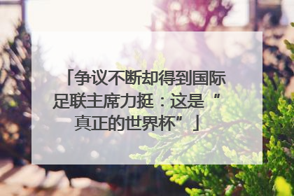 争议不断却得到国际足联主席力挺：这是“真正的世界杯”