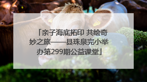 亲子海底拓印 共绘奇妙之旅——县珠泉完小举办第299期公益课堂