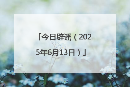 今日辟谣（2025年6月13日）