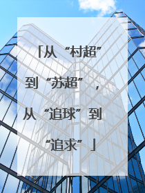从“村超”到“苏超”，从“追球”到“追求”