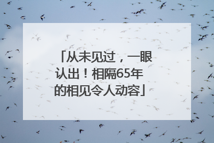 从未见过，一眼认出！相隔65年的相见令人动容