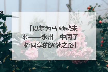 以梦为马 驰骋未来——永州一中周子俨同学的逐梦之路