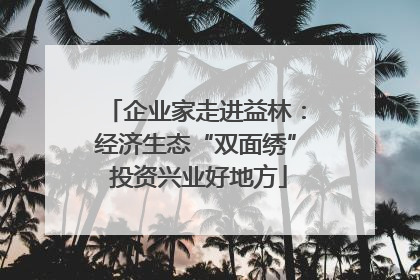 企业家走进益林：经济生态“双面绣” 投资兴业好地方