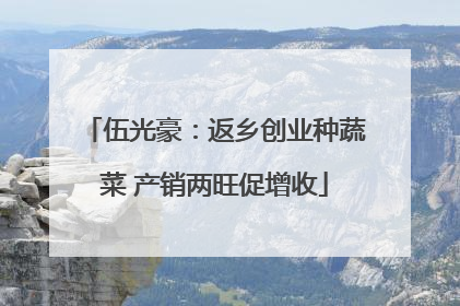 伍光豪：返乡创业种蔬菜 产销两旺促增收