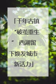 千年古镇“破茧重生” 西湖留下焕发城市新活力