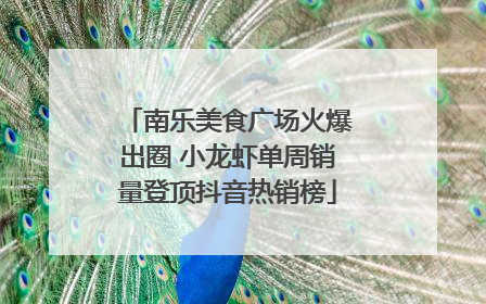 南乐美食广场火爆出圈 小龙虾单周销量登顶抖音热销榜