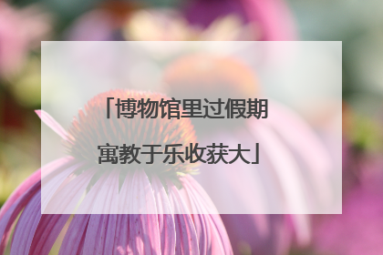 博物馆里过假期 寓教于乐收获大