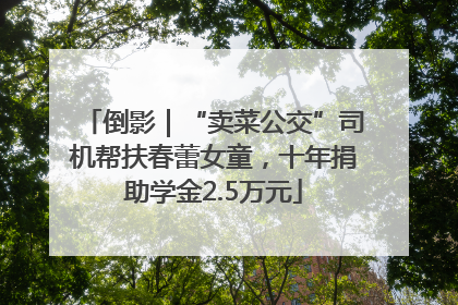 倒影｜“卖菜公交”司机帮扶春蕾女童，十年捐助学金2.5万元