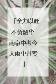 全力以赴不负韶华 南京中考今天雨中开考