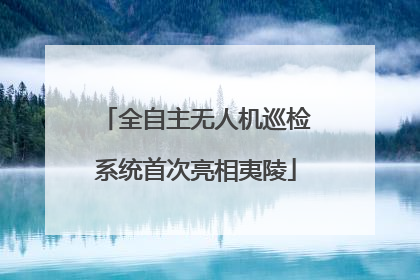 全自主无人机巡检系统首次亮相夷陵