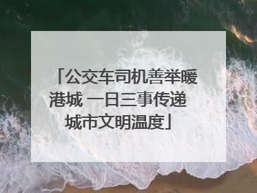公交车司机善举暖港城 一日三事传递城市文明温度