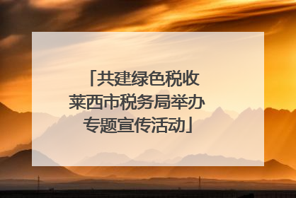 共建绿色税收 莱西市税务局举办专题宣传活动