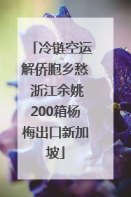 冷链空运解侨胞乡愁 浙江余姚200箱杨梅出口新加坡