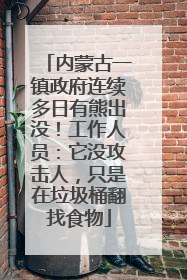 内蒙古一镇政府连续多日有熊出没！工作人员：它没攻击人，只是在垃圾桶翻找食物