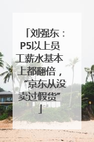刘强东：P5以上员工薪水基本上都翻倍，“京东从没卖过假货”